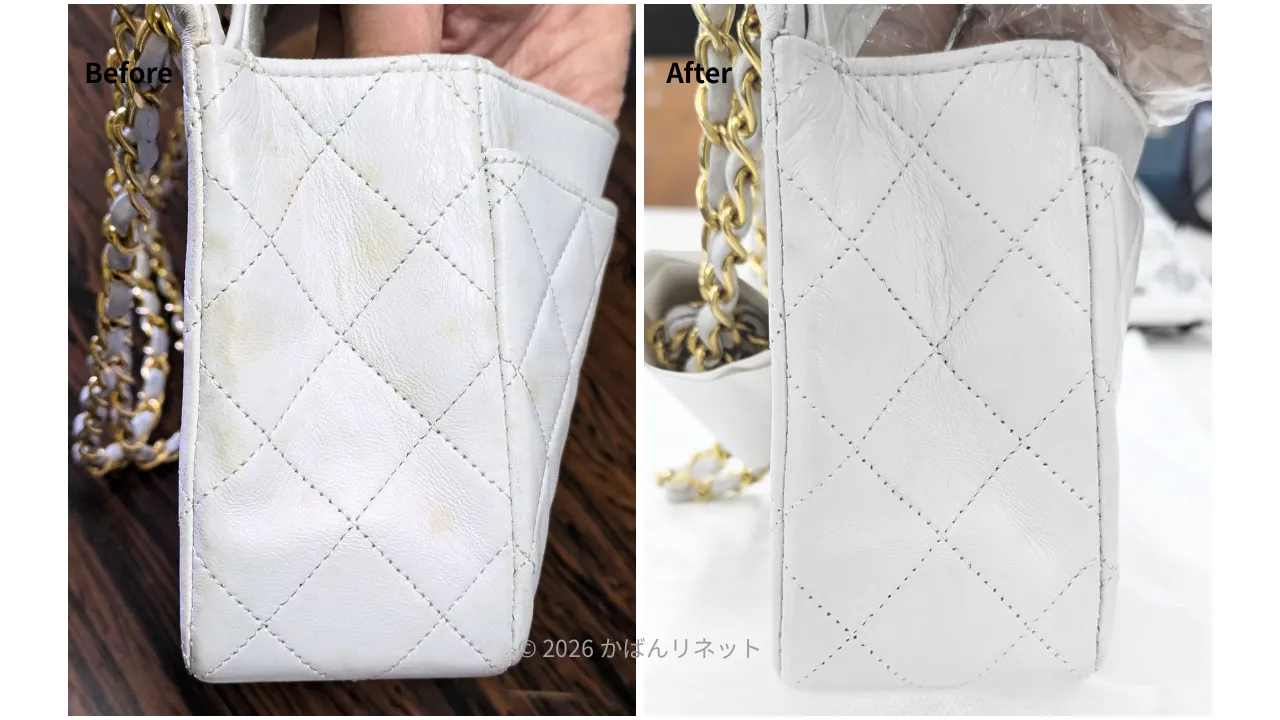 クリーニング完了後の美しいマトラッセの細部